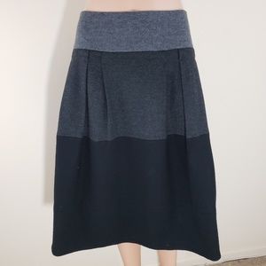 Vince Soft Wool Full Gray Midi Lined Skirt Size 12